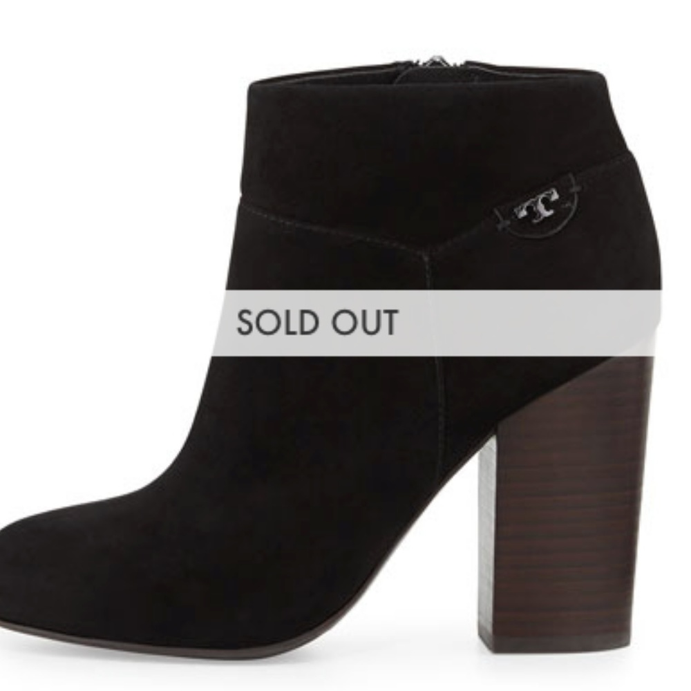 Tory Burch Fulton Suede Zip Black ankle boot